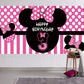 Minnie Mouse 3Rd Birthday Backdrop, Minnie Mouse 3Rd Birthday Banner Party Supplies, Minnie Mouse 3Rd Birthday Decorations, Thir