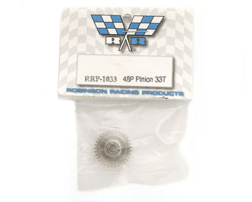 Robinson Racing 1033 Hard Nickel Plated Steel Motor Pinion Gear, 1/8'' Bore, 48 Pitch, 33 Tooth