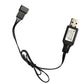 JIECHUN SM-4P Charger for RC Car 7.4V Li-ion Battery, USB Charging Cable 2-Pack