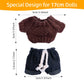 17cm Doll Clothes Set  enhanced Jeans & Knitted Sweater Outfit for 17cm 15cm Dolls  Cute Dress Up Fashion  No Doll Included (E  17cm/15cm)