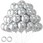 Voircoloria 105Pcs Metallic Silver Balloons 12Inch Party Latex Balloons For Birthday Graduation Baby Shower Wedding Anniversary