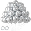 Voircoloria 105Pcs Metallic Silver Balloons 12Inch Party Latex Balloons For Birthday Graduation Baby Shower Wedding Anniversary