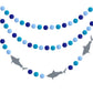 3 Pieces Shark Pompom Ball Garland Ocean Theme Banner Decoration Blue Felt Ball Hanging for Birthday Wedding Beach Sea Themed Pa