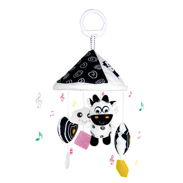 Kakiblin Black And White High Contrast Baby Toys,Car Seat Toys For Newborn,Hanging Baby Toys, Montessori Sensory Stroller Toy Fo