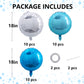 TONIFUL 30Pcs 18 Inch Balloons Large Blue and Silver Round Shape Foil Ballons Big Round Helium Mylar Decorations for Birthday We