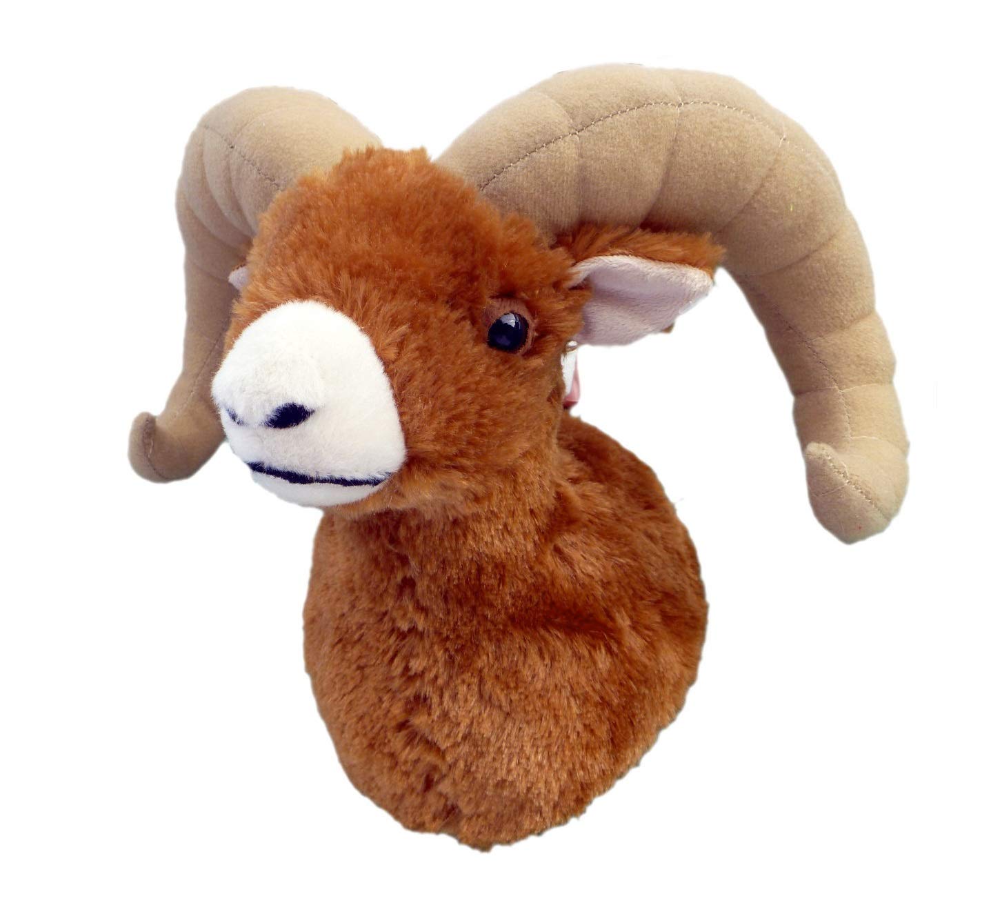 Adore Plush Company 12" Bighorn Sheep Plush Stuffed Animal Wall Mount, Model 2098, Soft Plush Material