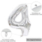 Toniful 40 Inch Silver Large Numbers Balloons 0-9, Number 4 Digital 4 Helium Balloons, Foil Mylar Big Number Balloons For Birthd