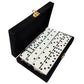 Marion & Co. Domino Double 6 Set - Professional Size White Urea Tiles in Black Velvet Box, Model MC-917
