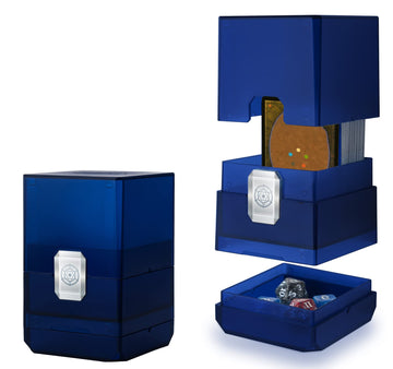Sooez Deck Card Box For Mtg With Dice Storage, 100+ Deck Case Boulder, Perfect Deck Holder For Mtg Commander/Yugioh/Tcg And Sports Cards (Blue)