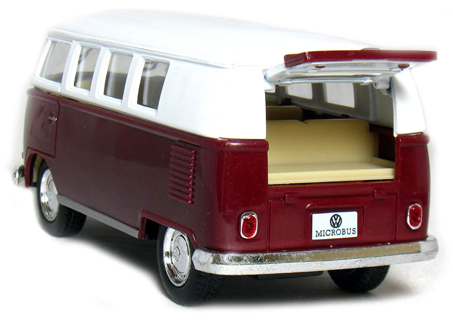 KiNSMART 1962 Volkswagen Classic Bus 1:32 Scale 5'' Die Cast Metal Model Toy Car Maroon