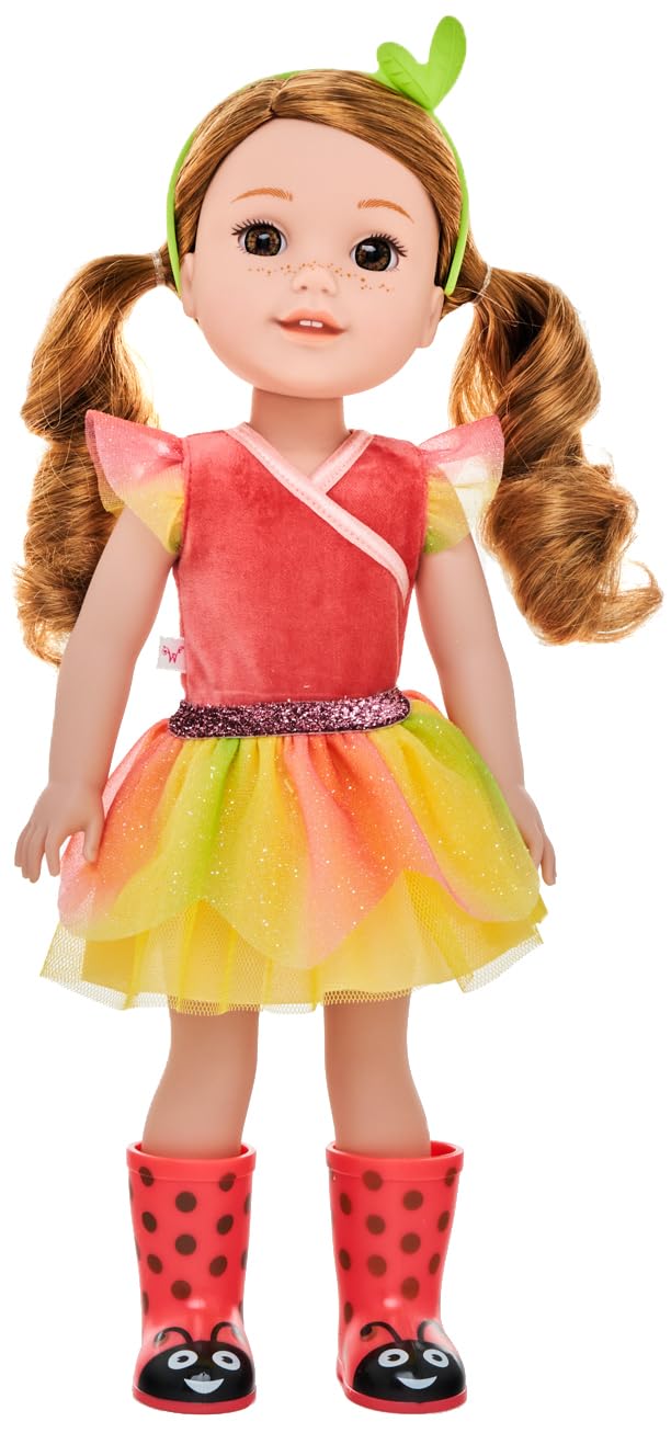 American Girl Welliewishers 14.5-Inch Willa Doll With Coral Leotard, Mesh Skirt, Headband, And Boots, For Ages 4+