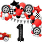 Race Car Birthday Balloons Decorations, 40 Inch Racetrack Black Number 1 Balloons, Large Mylar Black 1 Balloon For 1St Birthday