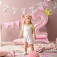 Alainzeo 42 Inch Pink Number Balloons 0-9 With Crown, Helium Aluminum Foil Big Number Balloons For Birthday, Wedding Anniversary