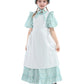 Fccam Colonial Pioneer Dresses For Girls Short Sleeve Floral Prairie Costume Green L