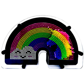 3D Pin Art Sensory Toy Size 8X4 Inches Needles Pin Impression Toy Intellectual Fun Rainbow Toys(Smiling Rainbow)