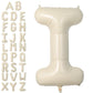 Letter Balloons Beige,40 Inch Letter I Balloons,A-Z Alphabet Name Foil Balloons,Big Single Cream Aluminum I Word Balloons Helium