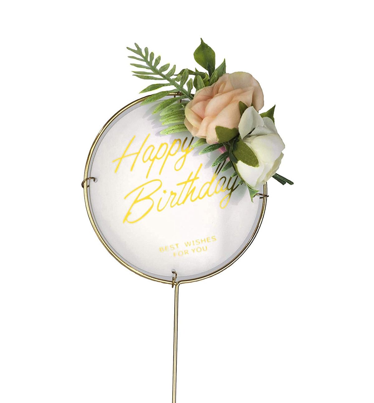 1Pcs Imported Designer Floral Happy Birthday Cake Topper