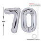 40 Inch Number 70 Balloon Silver Jumbo Giant Big Large Number 70 Foil Mylar Silver Balloons 70Th Birthday Party Anniversary Deco
