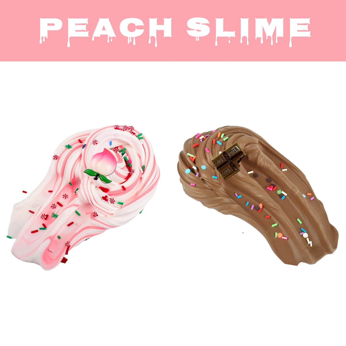 Scented Slime Kit With 7 Pack Butter Slimes,Dual Colored Pink Slime Watermelon Charms,Super Soft And Non-Sticky, Stress Relief T