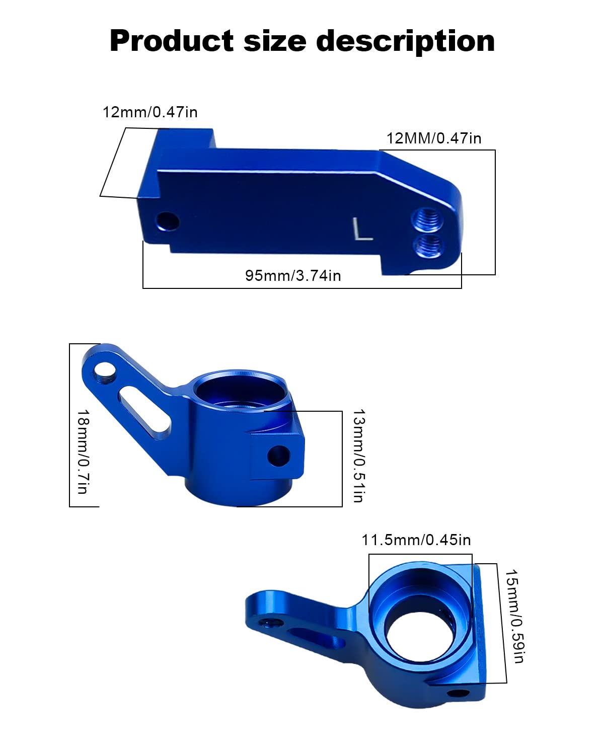 Caster Blocks and Steering Blocks Alloy Front Upgrades Parts Fits for Traxxas 1/10 2WD Slash Stampede Rustler Nitro Slash Replac