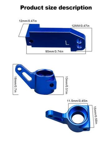 Caster Blocks and Steering Blocks Alloy Front Upgrades Parts Fits for Traxxas 1/10 2WD Slash Stampede Rustler Nitro Slash Replac