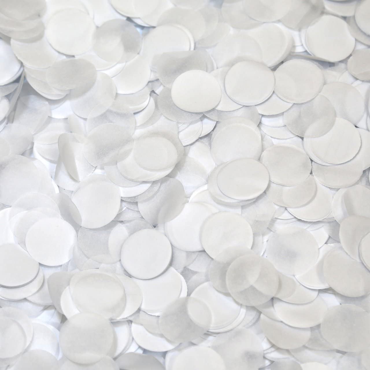 Ultimate Confetti 30,000 Pieces of 1 White Biodegradable Tissue Circle Confetti (1lb) Perfect for Weddings-Decorations-Balloons-