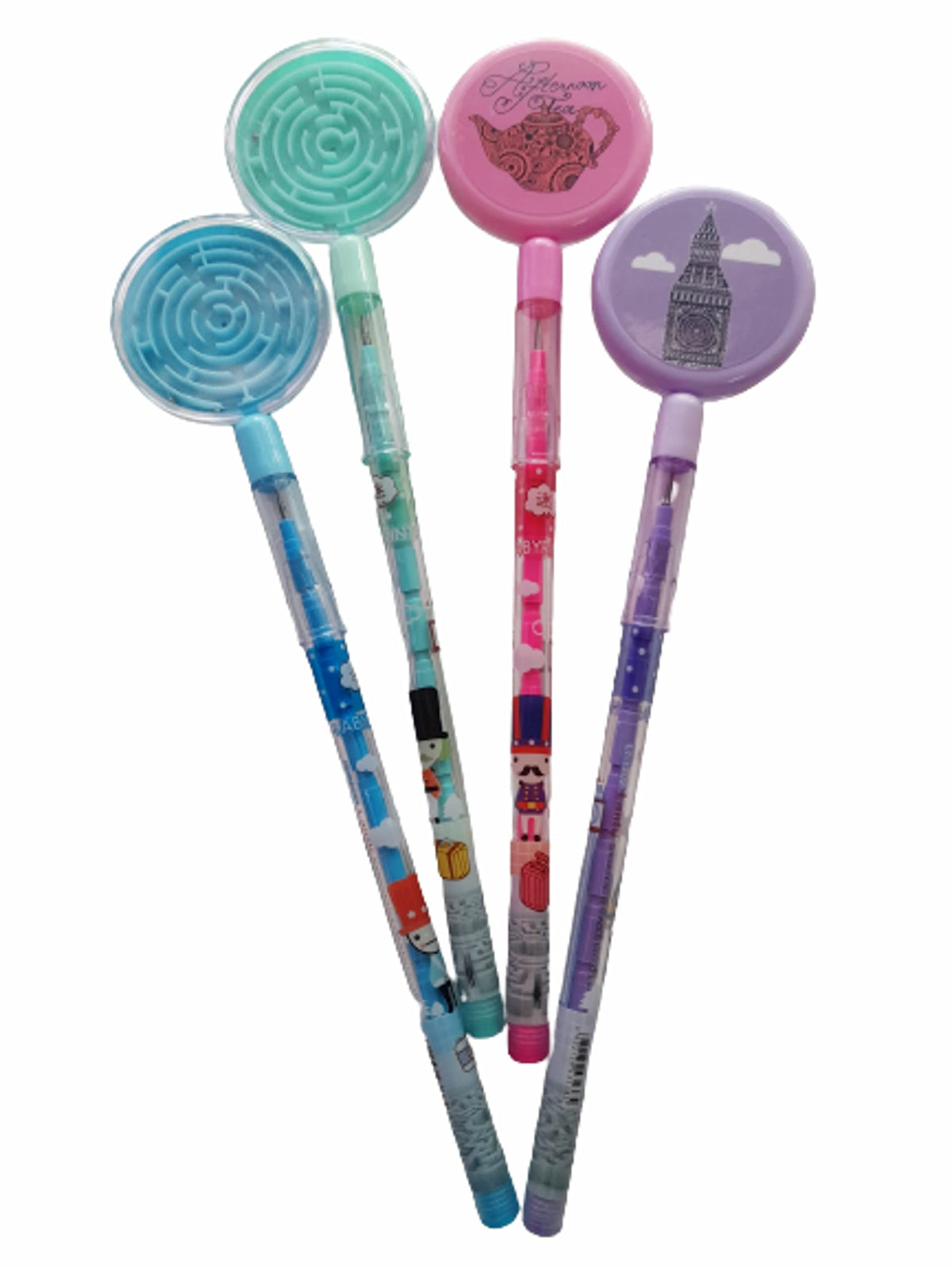 Kcr Superb Non Sharpening Pin To Pen Fancy Pencils With Puzzle For School Kids(Set Of 4)