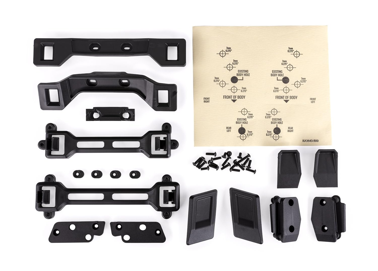 Body Conversion kit, Slash 4X4 (Includes Front & Rear Body mounts, latches, Hardware) (for Clipless mounting)
