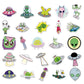 Alien Stickers, Cool Ufo Stickers For Teens,Vinyl Waterproof Stickers, Laptop Skateboard Computer Stickers For Kids, Teens, Adul