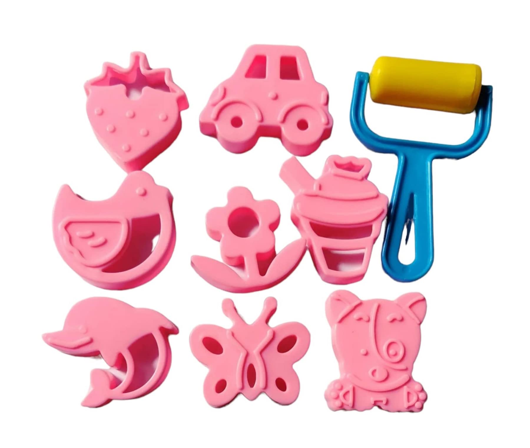 Bestubuy Clay And Sand Modelling Mould Design | Kids Activity Toy Soft Sand Clay | Flowers And Car Design  Pink (9 Pcs)