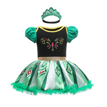 Princess Dresses Baby Girls Costume For Infant Romper Onesie Babysuit Birthday Christmas Halloween With Headband 9-12Months(D36-