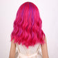 Pattnium Rose Mixed Purple Wig For Kids Child Magenta Wig With Bangs Girls Neon Pink Wig Cosplay Halloween Party Costume Wig