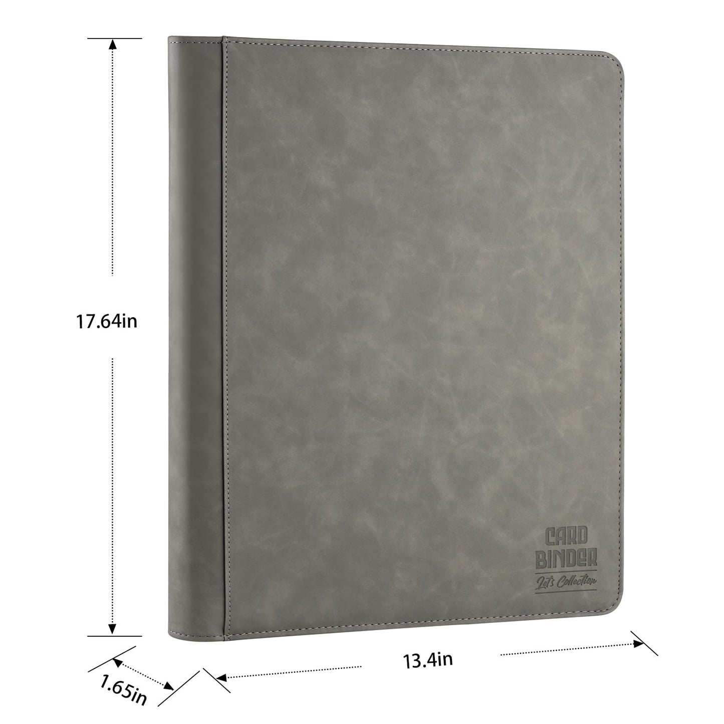 Arkeiliy enhanced Ringless Trading Card Binder - 1024 Capacity  16 Side-Loading Pockets per Page  Archival Quality Protection & Anti-Slip Spine for TCG  MTG  Sports Cards (Gray)