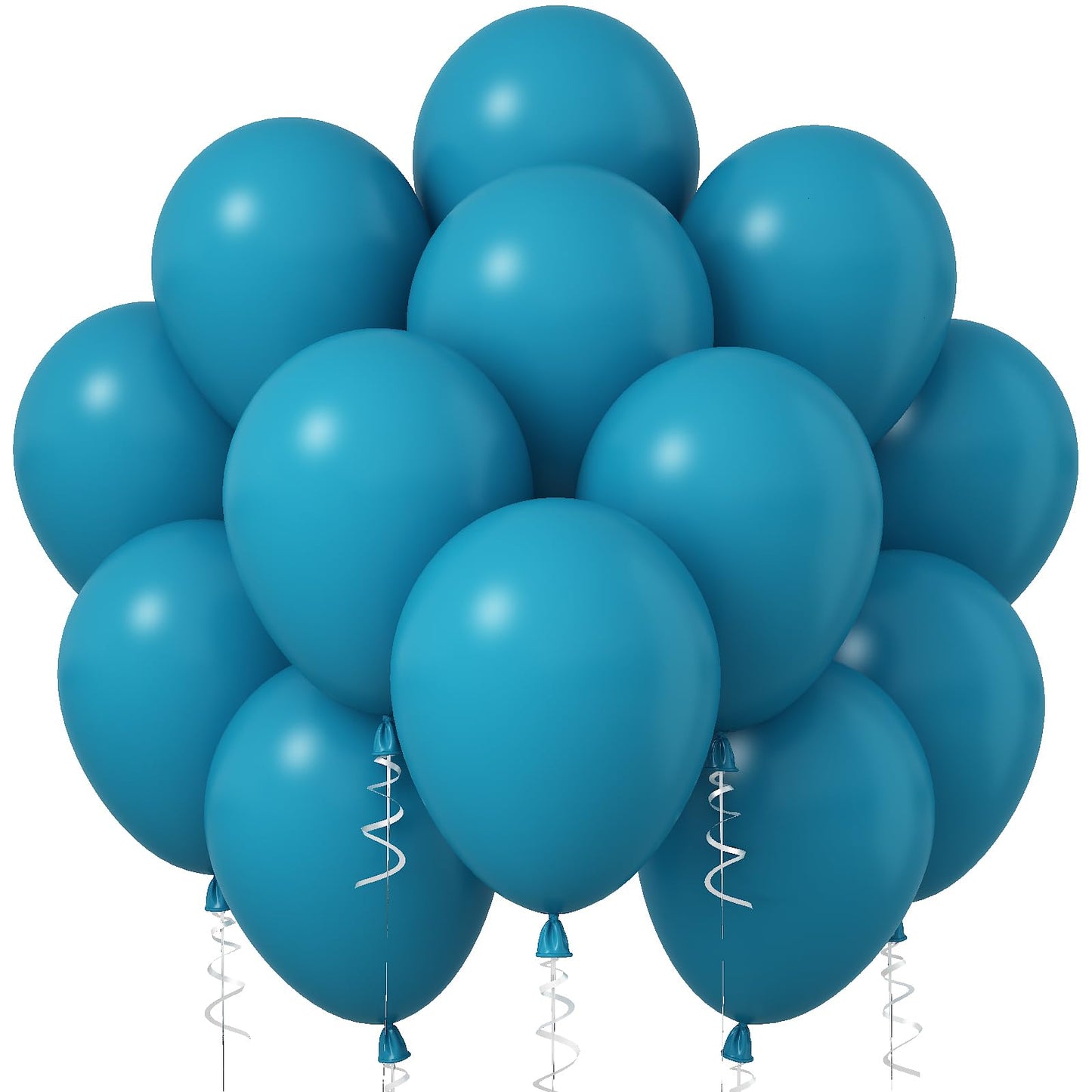 Jobkoo Peacock Blue Balloons, 12 Inch 30 Pcs Turquoise Blue Balloon Teal Blue Latex Balloons Matte Dark Teal Aqua Blue Helium Ba