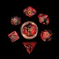 Metallic Dice Games Lic4113 Mini Red & Black With Gold Numbers Dice Games - Set Of 7