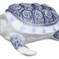 Ebros Terracotta Blue And White Feng Shui Celestial Sea Turtle Statue 4.5' Wide Talisman Of Stability And Fortune Lucky Tortoise Figurine Decorative Zen Turtles Tortoises