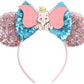 CLGIFT Dumbo Minnie Ears,Pick your color, Elephant Minnie Ears, Animal Kingdom minnie ears, Rainbow Sparkle Mouse Ears,Classic R