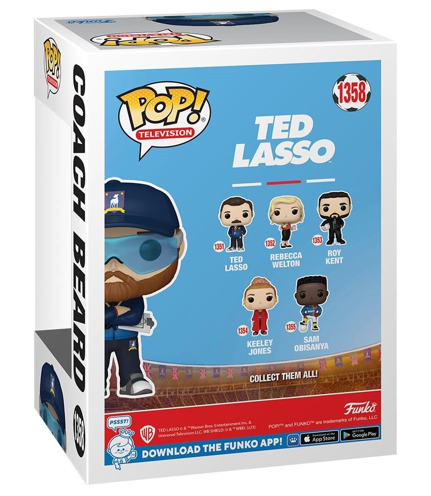 POP TV: Ted Lasso - Coach Beard Entertainment Earth limited availability Funko Vinyl Figure (Bundled with Compatible Box Protector Case)  Multicolored  3.75 inches