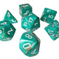 Oxi-Copper Marble Mini Dice With White Numbers 10Mm (3/8In) Set Of 7 Chessex