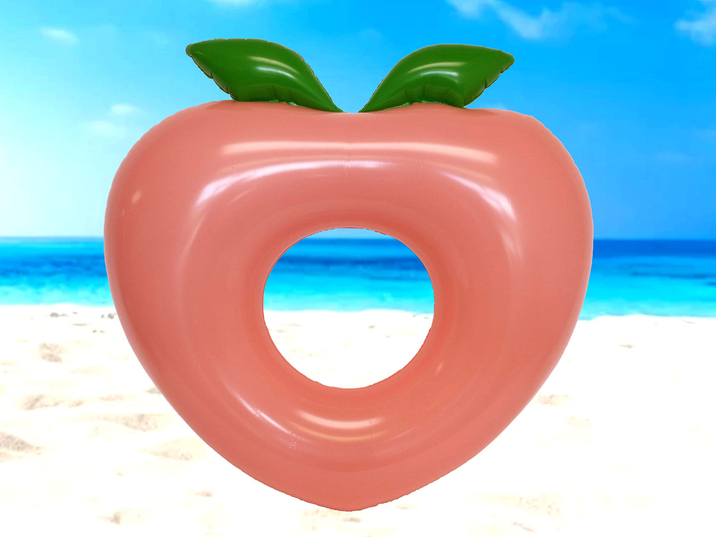Inflatable Pool Floats - Avocado Pool Raft, Peach Pool Float, Gold Glitter Pool Float (Peach)