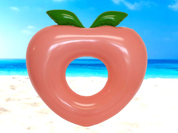 Inflatable Pool Floats - Avocado Pool Raft, Peach Pool Float, Gold Glitter Pool Float (Peach)