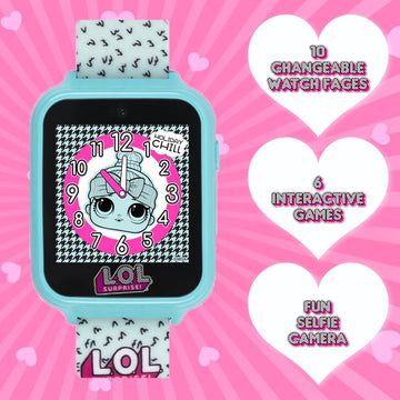 Accutime Kids Lol Surprise Light Blue Educational Touchscreen Smart Watch Toy For Girls, Boys, Toddlers - Selfie Cam, Learning Games, Alarm, Calculator, Pedometer & More (Model: Lol4299Az)