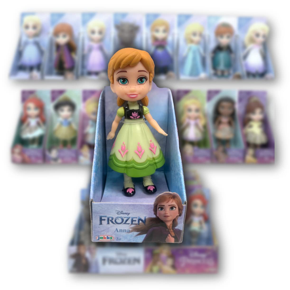 Amarina Packed In Clear Box For Gift Frozen Mini Poseable 3.5 Inches Doll Choose From All 14 Style Frozen Characters (Anna Green