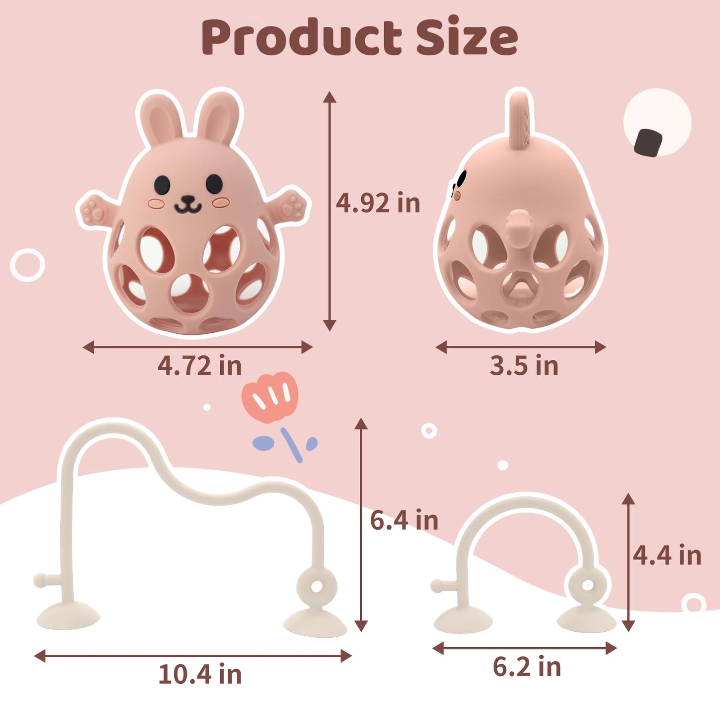 Baby High Chair Suction Toys Teething Chew - Baby Teething Toys Silicone Teethers, Baby Table Toys, Food Grade Silicon For 6 12