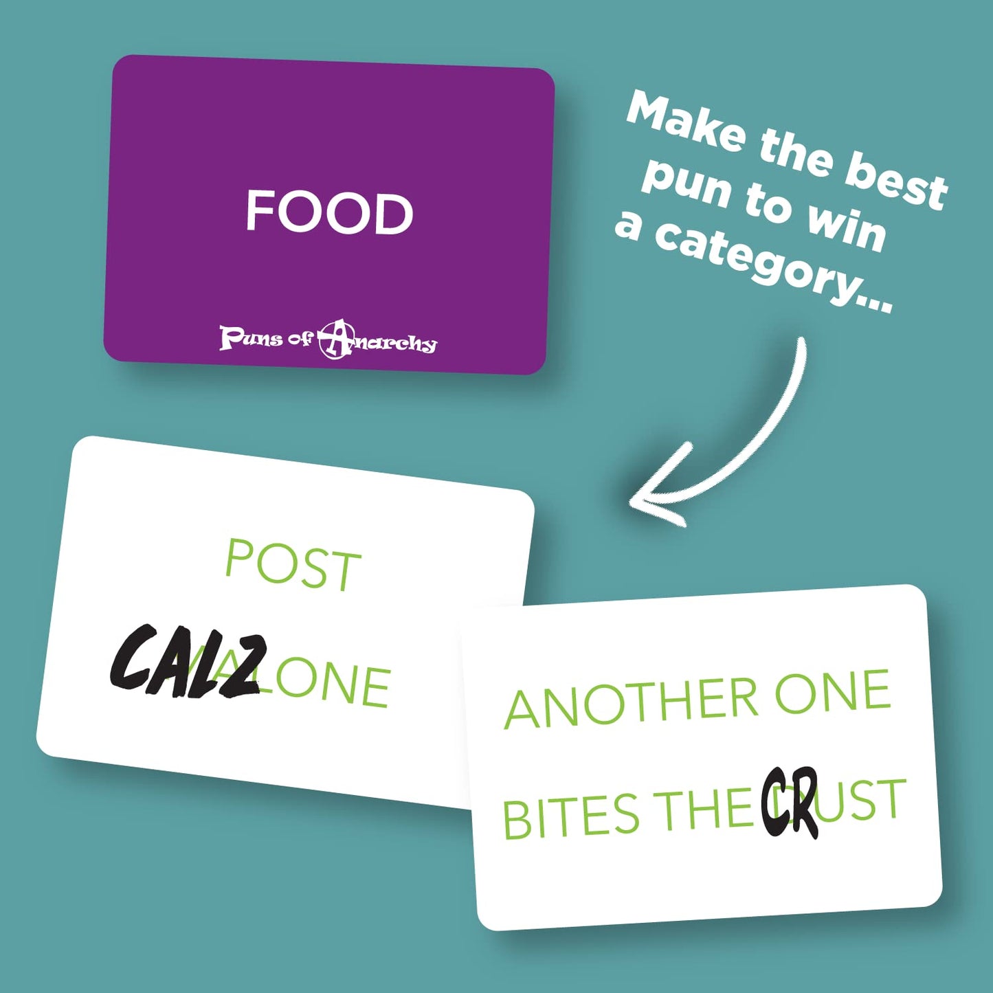 Puns of Anarchy Pun-Making Game - Creative Wordplay Fun, Cards, Model POACORE