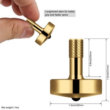 Djuiinostar Premium Brass Spinning Top: 5-11 Minutes, Lengthened Stem, Easy To Twirl For Kids And Adults, Cnc Machined, Great Time Killer, Edc Fidget Toy Dst-805