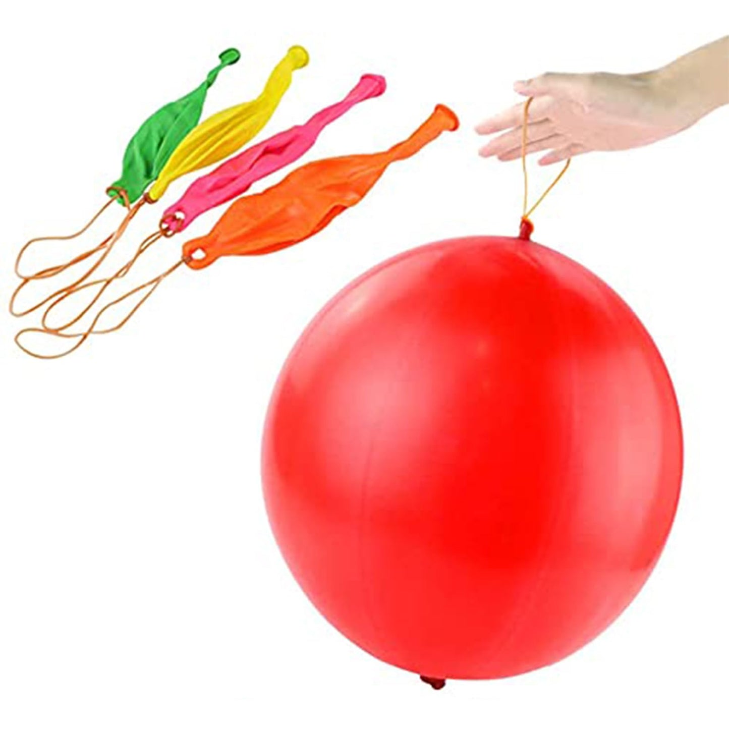 Rubfac 36 Punch Balloons Punching Balloon Heavy Duty Party Favors For Kids, Bouncy Balls With Rubber Band Handle For Birthday Pa