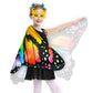 Sunlisky Kids Butterfly Wings Costume for Girls Fairy-Wings Mask Party Favors Gifts (Rainbow sets)