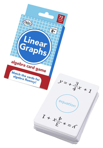 Didax Linear Graphs Algebra Card Game,White
