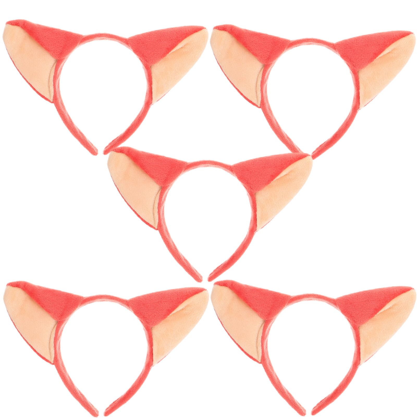 Christmas 5pcs Foxes Ears Headband Cute Fashion Plush Animal Ear Hair Hoop Cosplay Costume Headdress for Festival Birthday Hallo